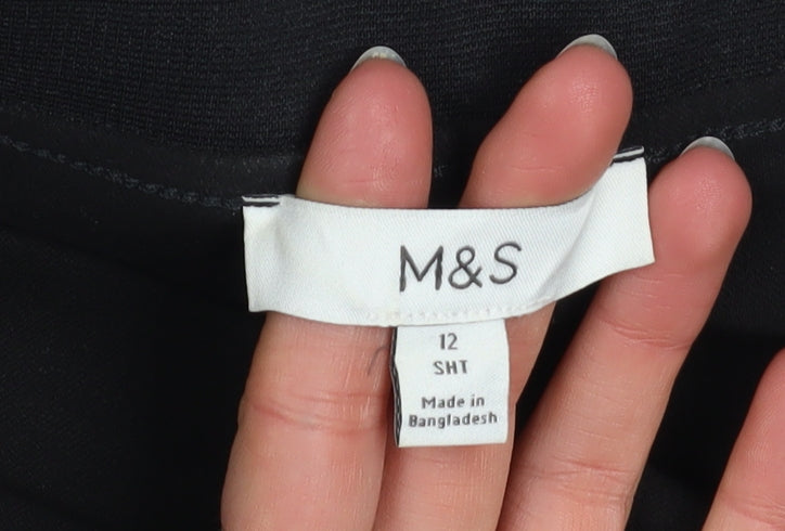 Womens UK Size 12 Marks and Spencer Slim Fit Business Casual Workwear Black Trou