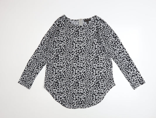 Womens UK Size S QED London Grey Pullover Sweatshirt