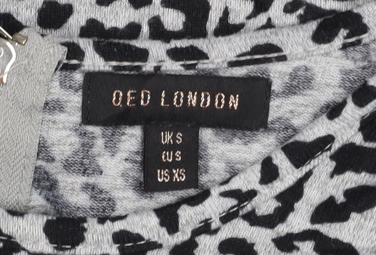 Womens UK Size S QED London Grey Pullover Sweatshirt