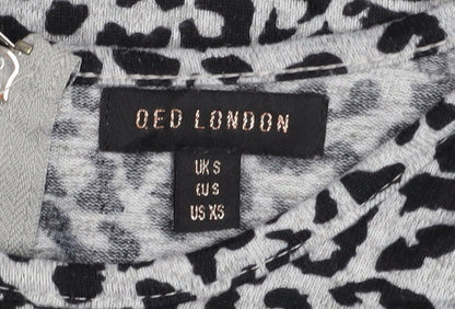 Womens UK Size S QED London Grey Pullover Sweatshirt