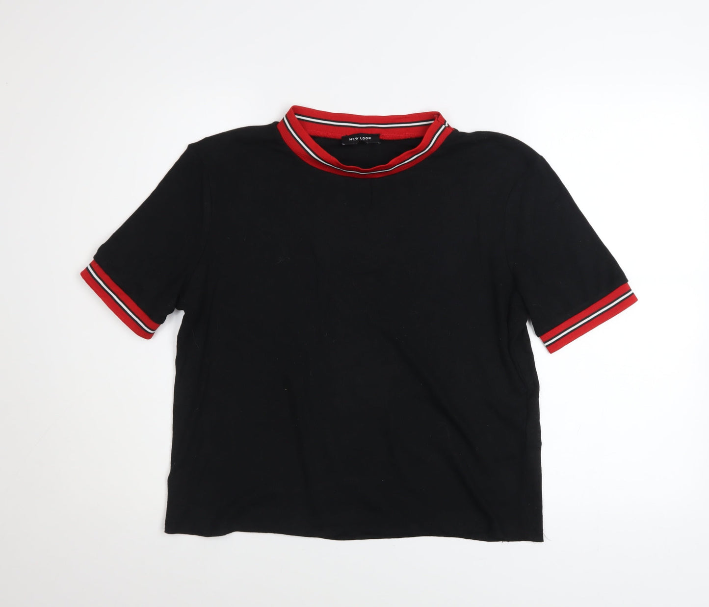 Womens UK Size 18 New Look Black Ringer T-Shirt