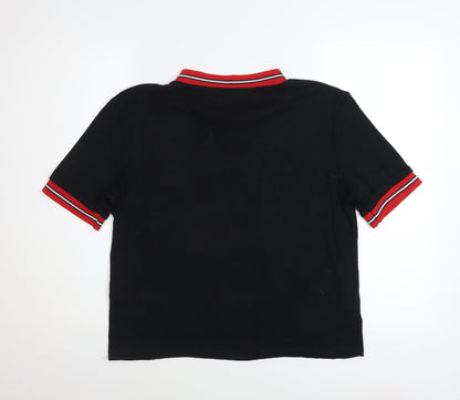 Womens UK Size 18 New Look Black Ringer T-Shirt