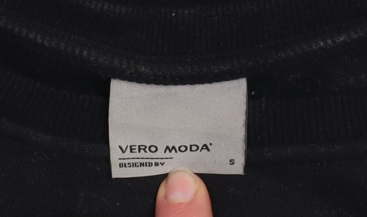 Womens UK Size S VERO MODA Black Pullover Sweatshirt