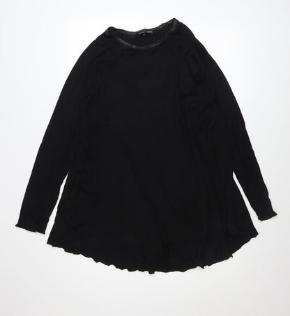 Womens UK Size S Zara Black Tunic Blouse