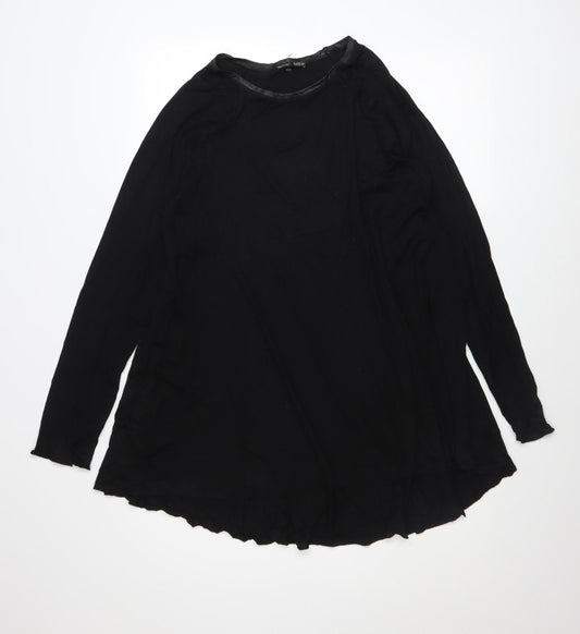 Womens UK Size S Zara Black Tunic Blouse