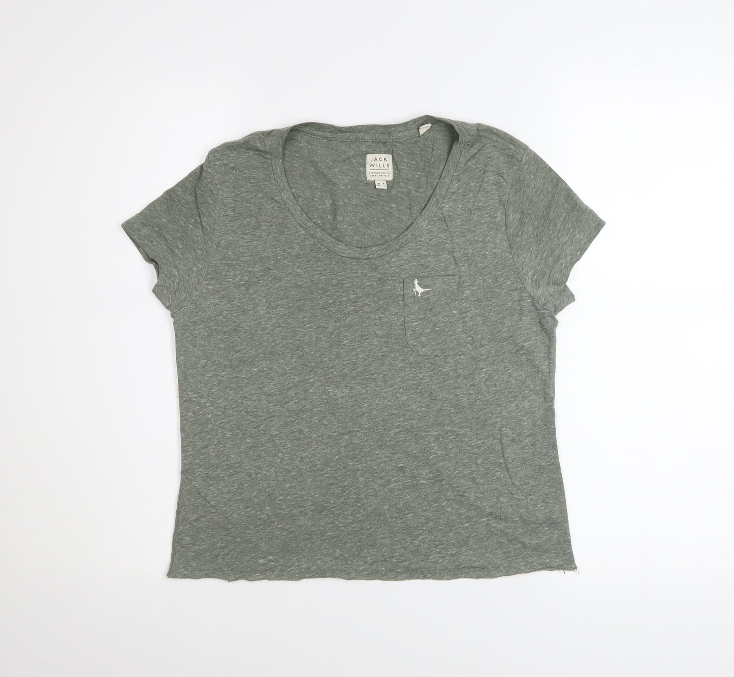 Womens UK Size 8 Jack Wills Green Basic T-Shirt