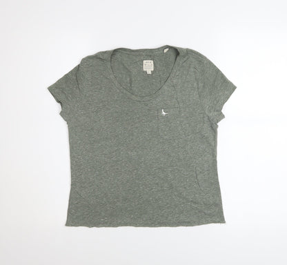 Womens UK Size 8 Jack Wills Green Basic T-Shirt