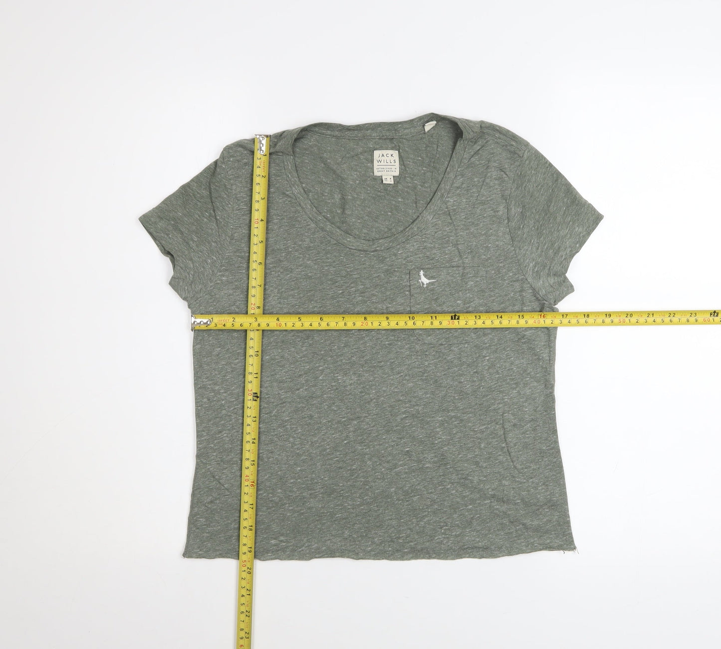 Womens UK Size 8 Jack Wills Green Basic T-Shirt
