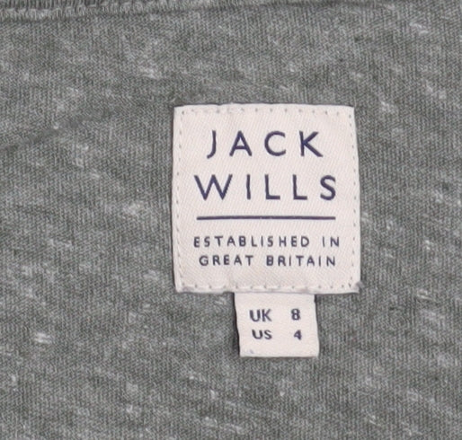Womens UK Size 8 Jack Wills Green Basic T-Shirt