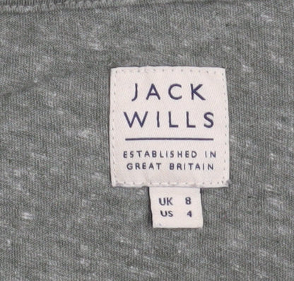 Womens UK Size 8 Jack Wills Green Basic T-Shirt