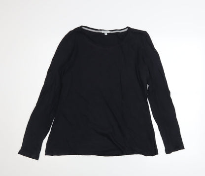 Womens UK Size M Jigsaw Black Basic Blouse