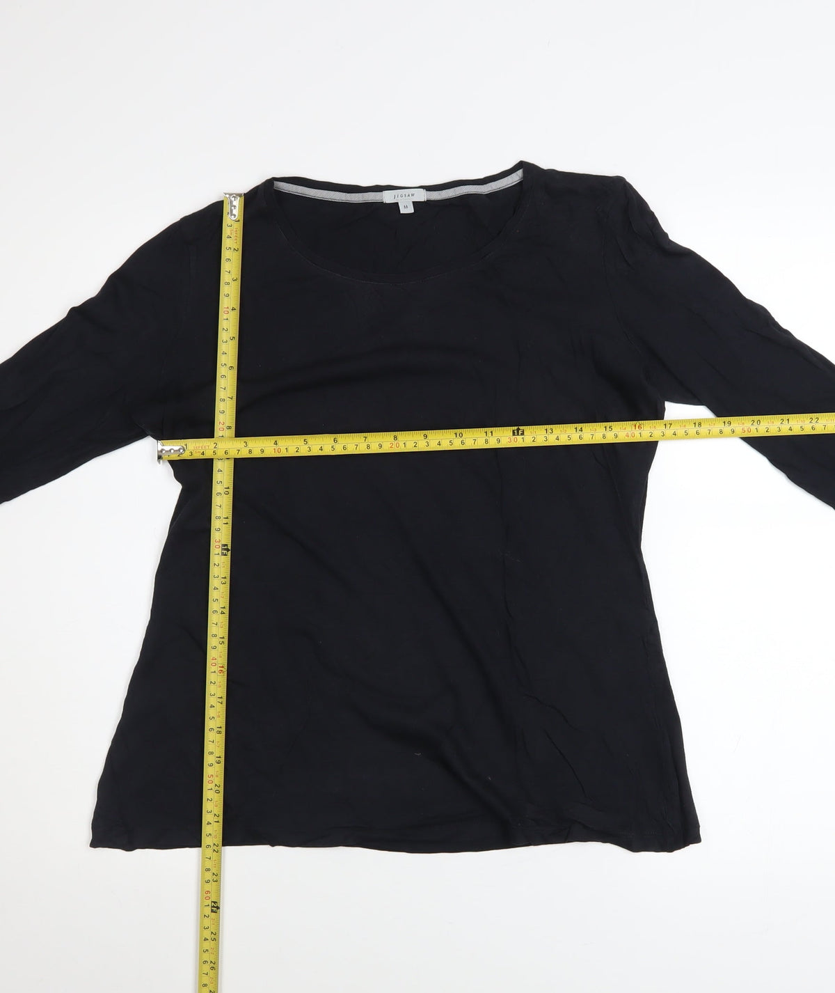 Womens UK Size M Jigsaw Black Basic Blouse