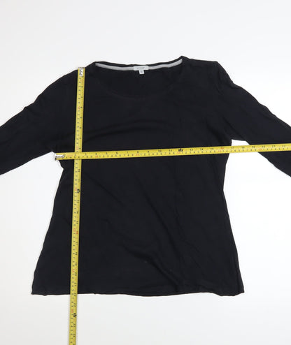 Womens UK Size M Jigsaw Black Basic Blouse