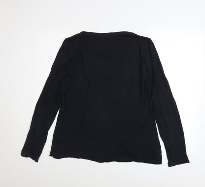 Womens UK Size M Jigsaw Black Basic Blouse