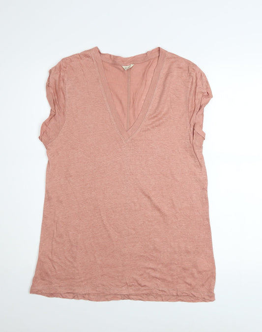 Womens UK Size L Jigsaw Pink Basic T-Shirt