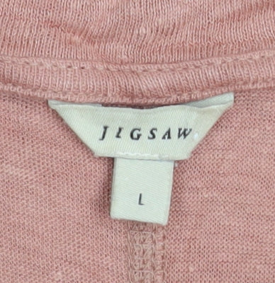 Womens UK Size L Jigsaw Pink Basic T-Shirt