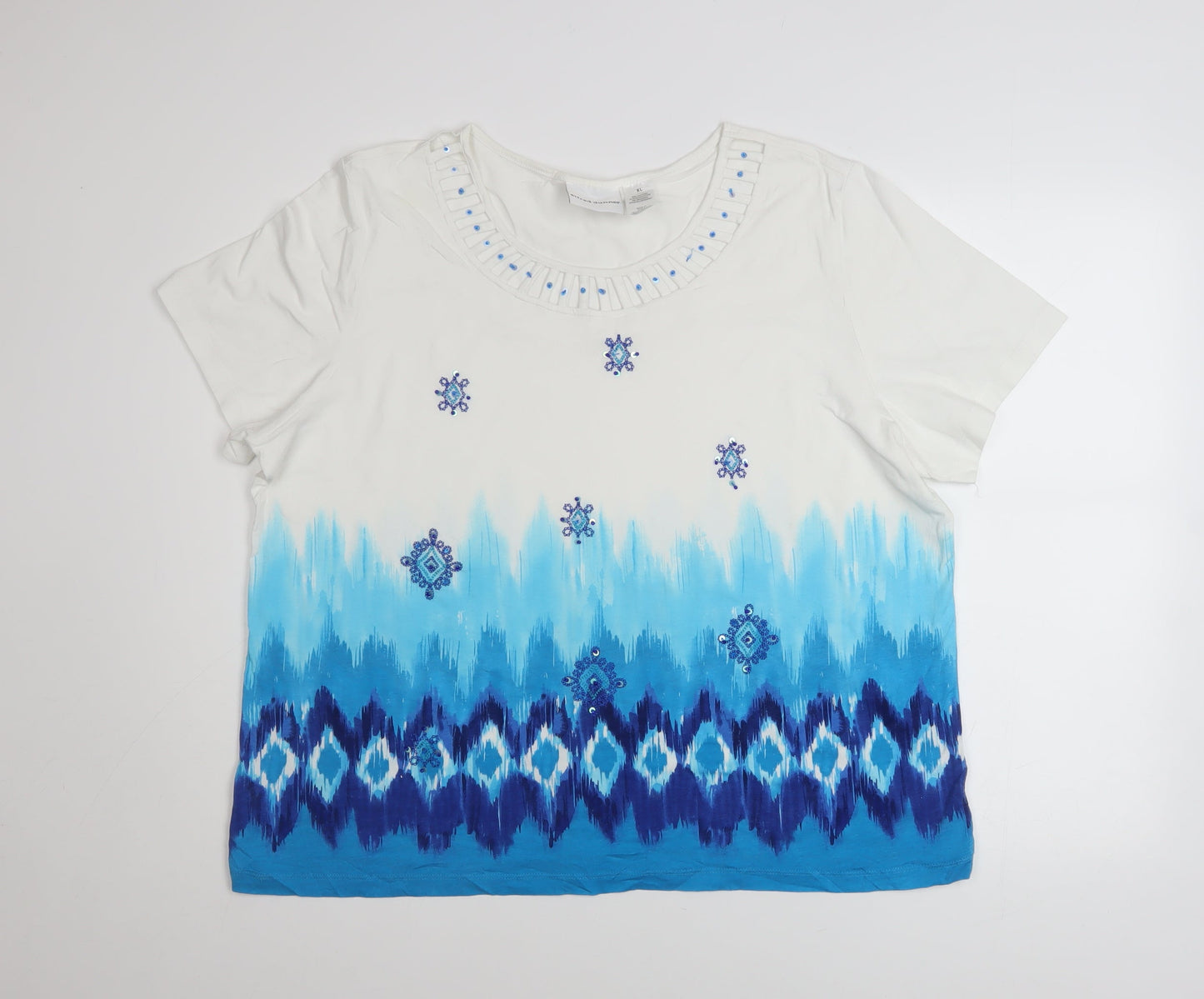 Womens UK Size XL Alfred Dunner Blue Basic T-Shirt