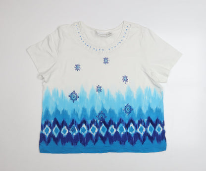 Womens UK Size XL Alfred Dunner Blue Basic T-Shirt