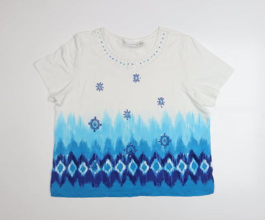 Womens UK Size XL Alfred Dunner Blue Basic T-Shirt