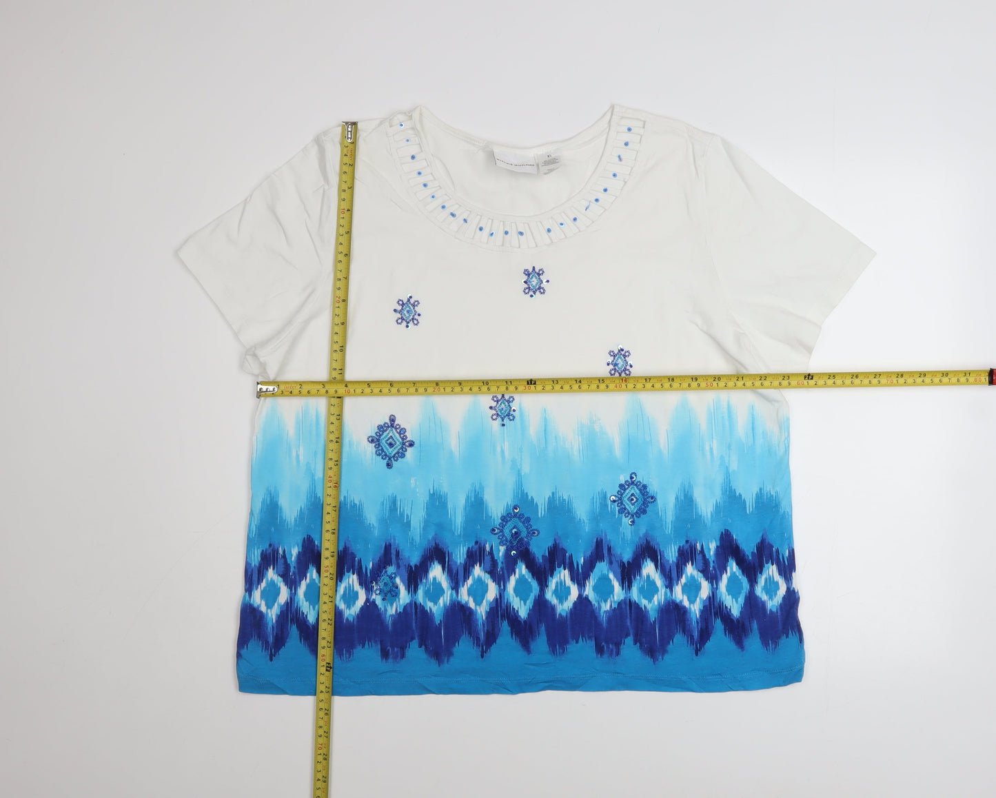 Womens UK Size XL Alfred Dunner Blue Basic T-Shirt