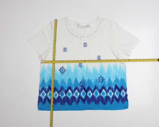 Womens UK Size XL Alfred Dunner Blue Basic T-Shirt