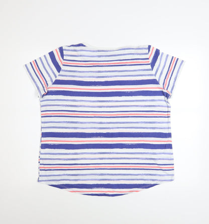 Marks and Spencer Women's Multicoloured Striped T-Shirt Size 16