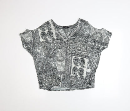 Womens UK Size S Wallis Grey Basic T-Shirt