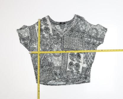 Womens UK Size S Wallis Grey Basic T-Shirt