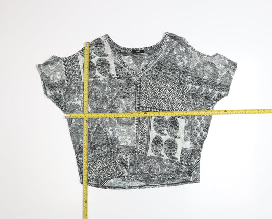Womens UK Size S Wallis Grey Basic T-Shirt