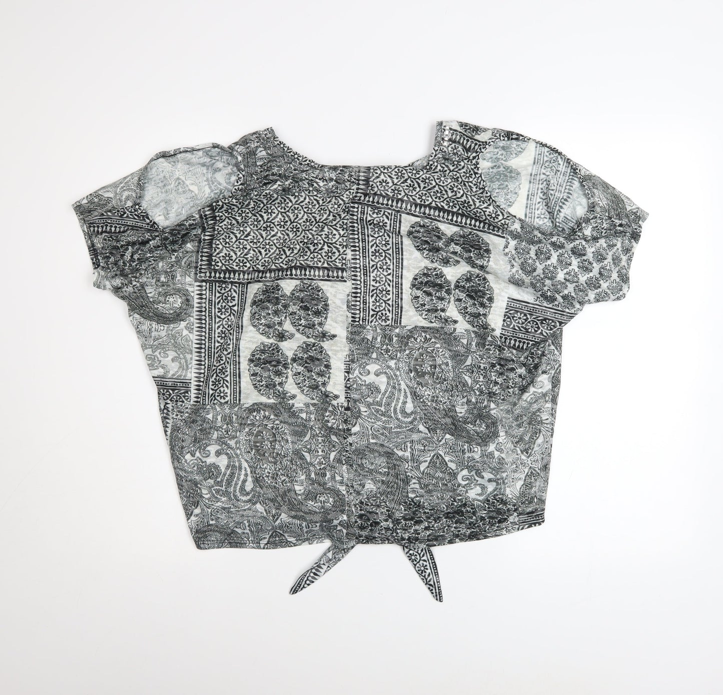 Womens UK Size S Wallis Grey Basic T-Shirt