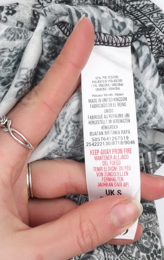 Womens UK Size S Wallis Grey Basic T-Shirt