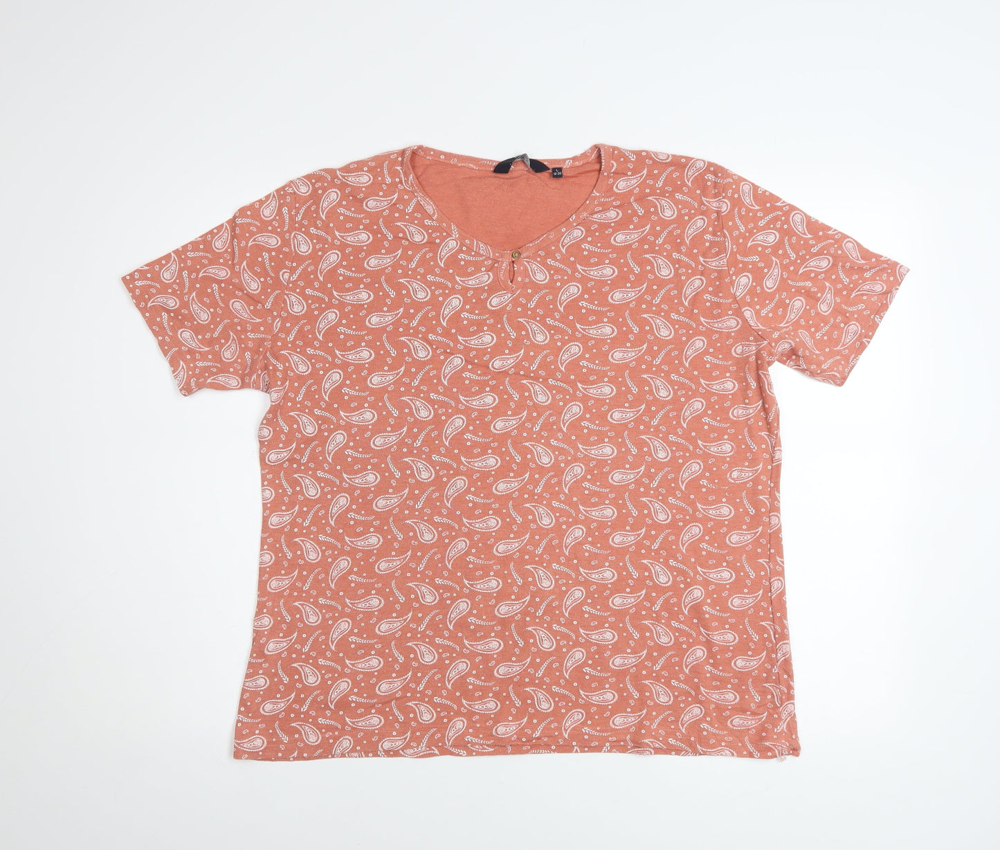Womens UK Size L Isle Essentials Orange Basic T-Shirt