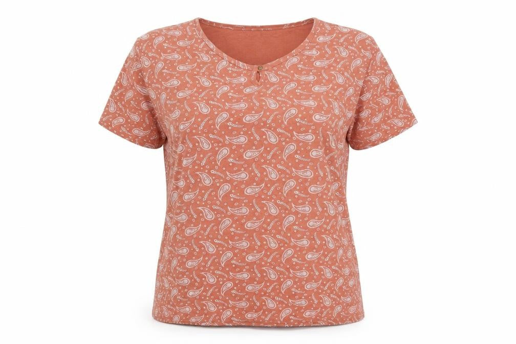 Womens UK Size L Isle Essentials Orange Basic T-Shirt