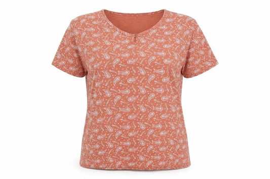 Womens UK Size L Isle Essentials Orange Basic T-Shirt