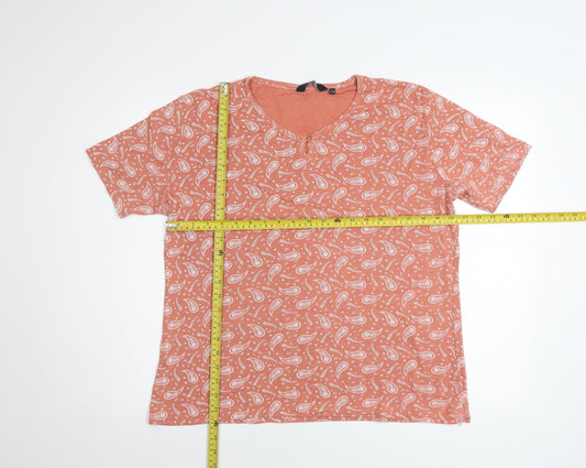 Womens UK Size L Isle Essentials Orange Basic T-Shirt