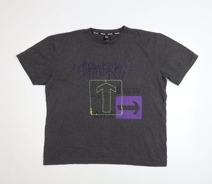 Unisex Adults UK Size L AIRWALK Grey Basic T-Shirt