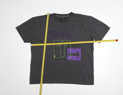 Unisex Adults UK Size L AIRWALK Grey Basic T-Shirt