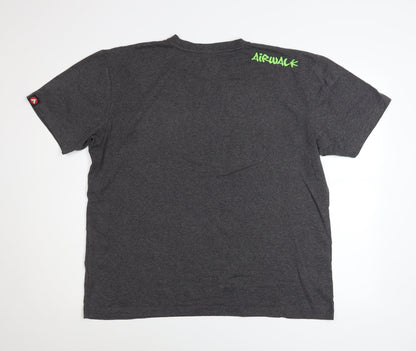 Unisex Adults UK Size L AIRWALK Grey Basic T-Shirt