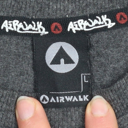 Unisex Adults UK Size L AIRWALK Grey Basic T-Shirt