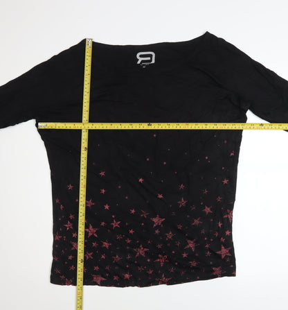 Womens UK Size M EMP Black Basic T-Shirt