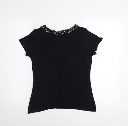 Berkertex Women Black Size 10 Short Sleeve Viscose Knit Top