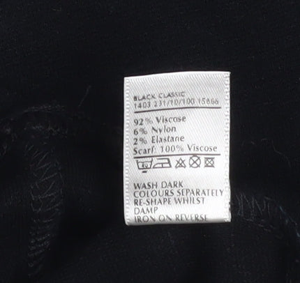 Berkertex Women Black Size 10 Short Sleeve Viscose Knit Top