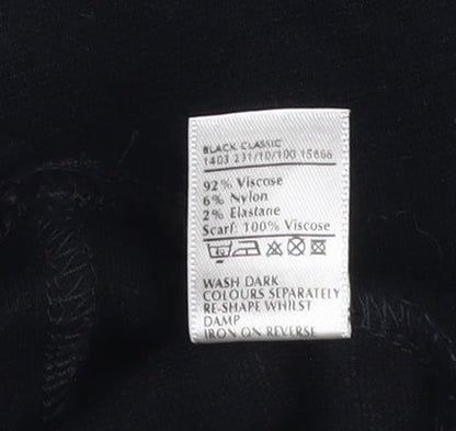 Berkertex Women Black Size 10 Short Sleeve Viscose Knit Top