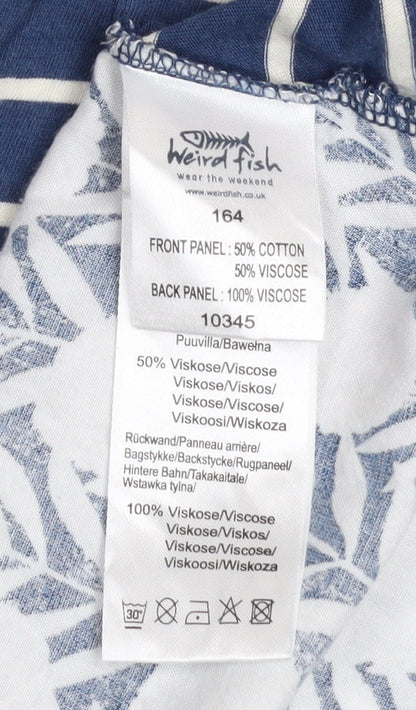 Weird Fish Women's Blue Striped Sleeveless Tank Top Size 12