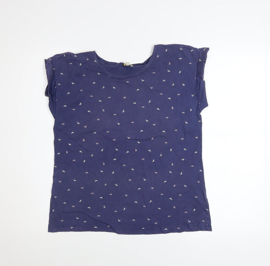 Womens UK Size XS Hobbs Blue Basic T-Shirt