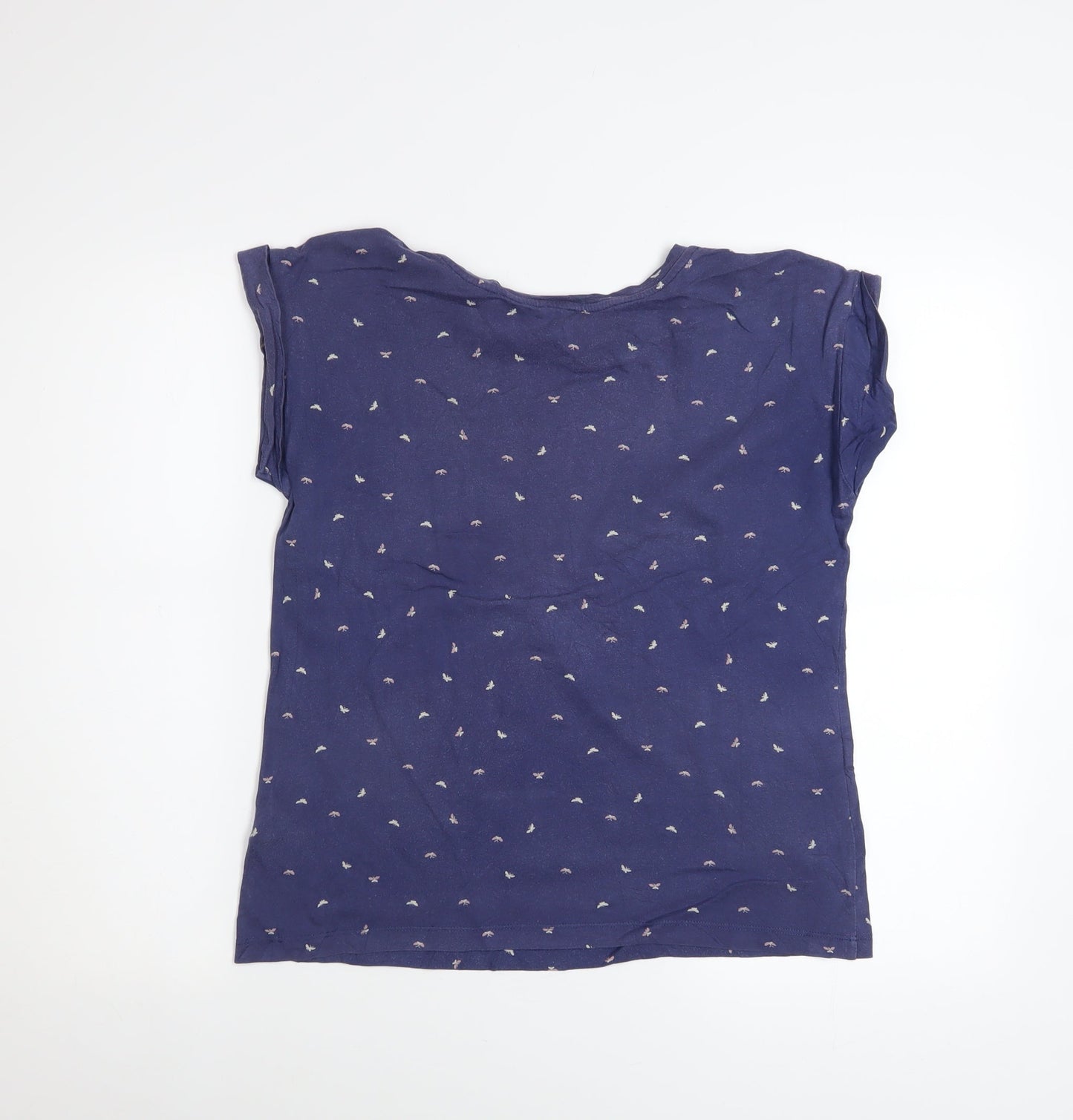 Womens UK Size XS Hobbs Blue Basic T-Shirt