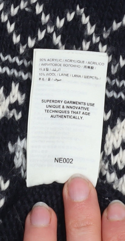 Mens UK Size M Superdry Black Pullover Jumper
