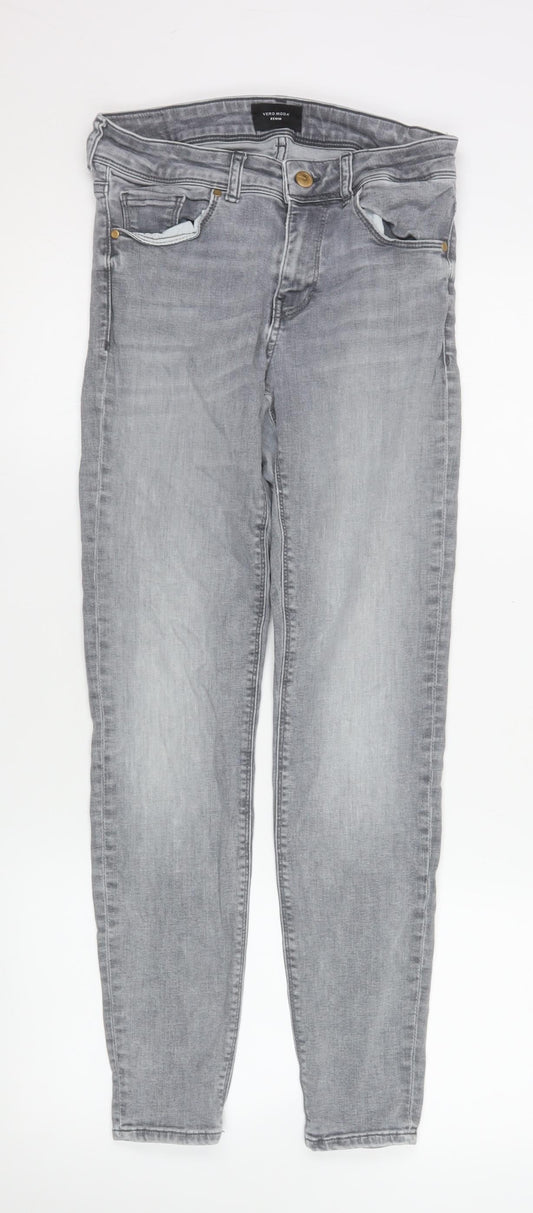 Unisex Adultss UK Size S VERO MODA Slim Fit Skinny Grey Jeans