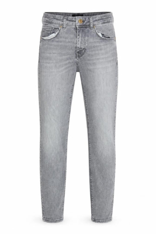 Front view of Vero Moda unisex grey skinny denim jeans, size S, 30in