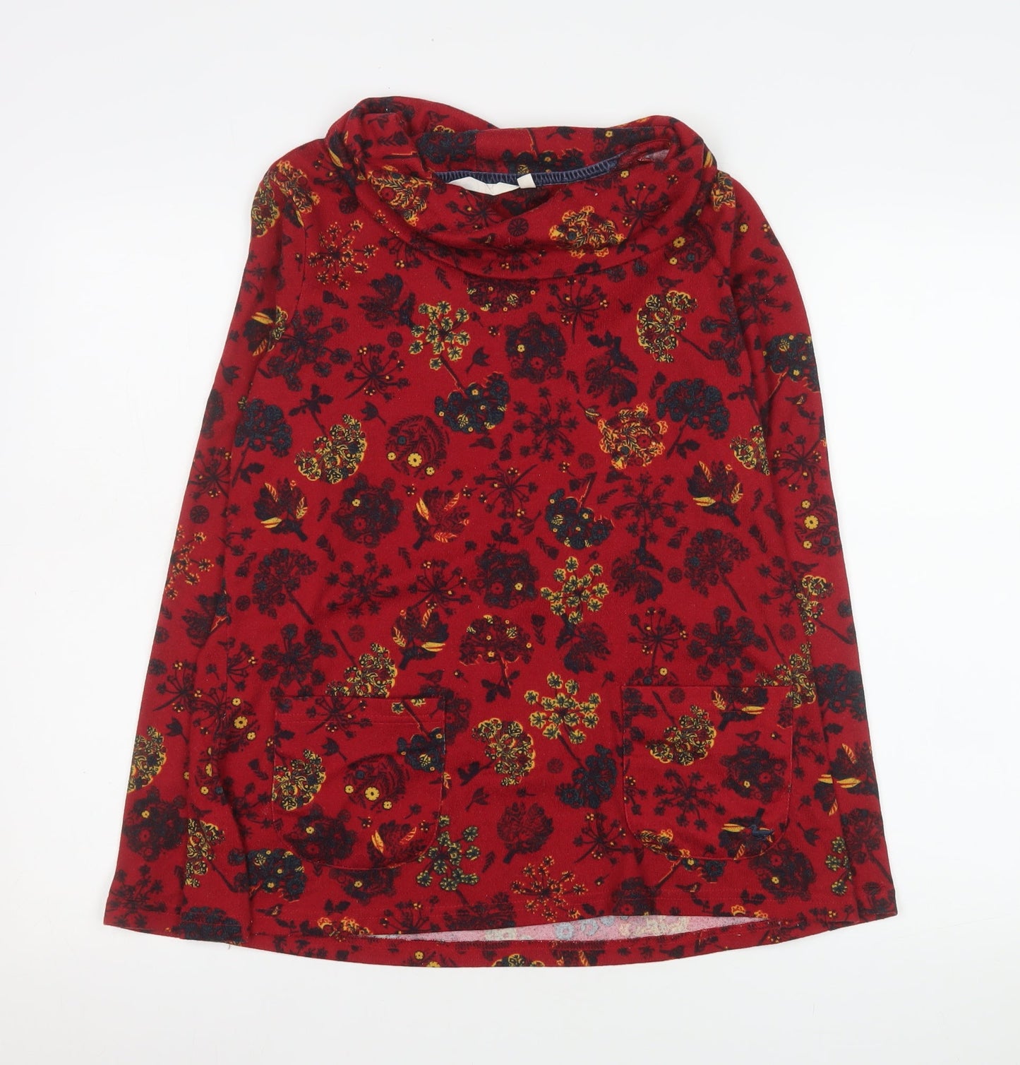 Womens UK Size S Country Rose Red Tunic Blouse